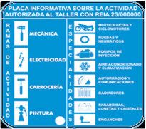 Placa identificativa del taller